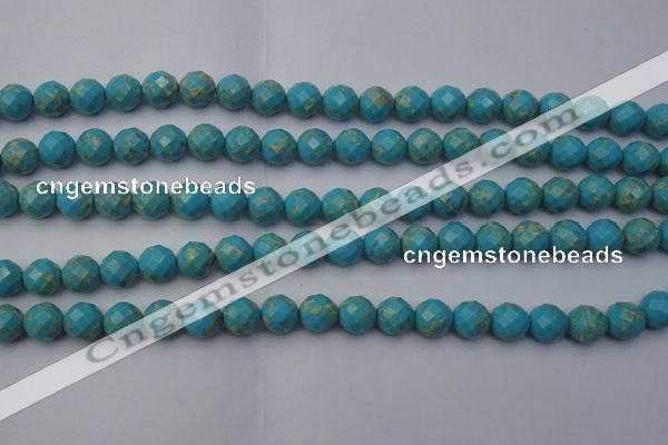 CDE2152 15.5 inches 10mm faceted round dyed sea sediment jasper beads