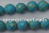 CDE2153 15.5 inches 12mm faceted round dyed sea sediment jasper beads