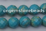 CDE2155 15.5 inches 16mm faceted round dyed sea sediment jasper beads