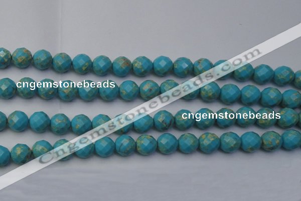 CDE2156 15.5 inches 18mm faceted round dyed sea sediment jasper beads