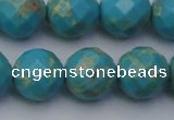 CDE2158 15.5 inches 22mm faceted round dyed sea sediment jasper beads