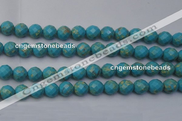 CDE2158 15.5 inches 22mm faceted round dyed sea sediment jasper beads