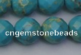 CDE2159 15.5 inches 24mm faceted round dyed sea sediment jasper beads
