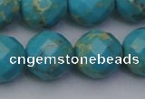 CDE2159 15.5 inches 24mm faceted round dyed sea sediment jasper beads