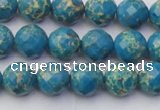 CDE2161 15.5 inches 8mm faceted round dyed sea sediment jasper beads