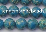 CDE2163 15.5 inches 12mm faceted round dyed sea sediment jasper beads