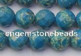 CDE2164 15.5 inches 14mm faceted round dyed sea sediment jasper beads