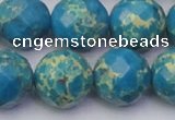 CDE2168 15.5 inches 22mm faceted round dyed sea sediment jasper beads