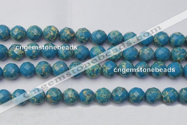 CDE2168 15.5 inches 22mm faceted round dyed sea sediment jasper beads