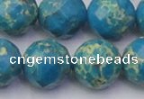 CDE2169 15.5 inches 24mm faceted round dyed sea sediment jasper beads