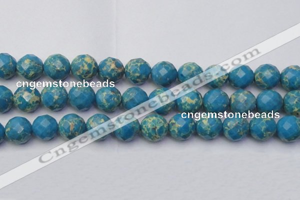 CDE2169 15.5 inches 24mm faceted round dyed sea sediment jasper beads