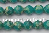 CDE2172 15.5 inches 10mm faceted round dyed sea sediment jasper beads