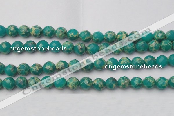 CDE2176 15.5 inches 18mm faceted round dyed sea sediment jasper beads