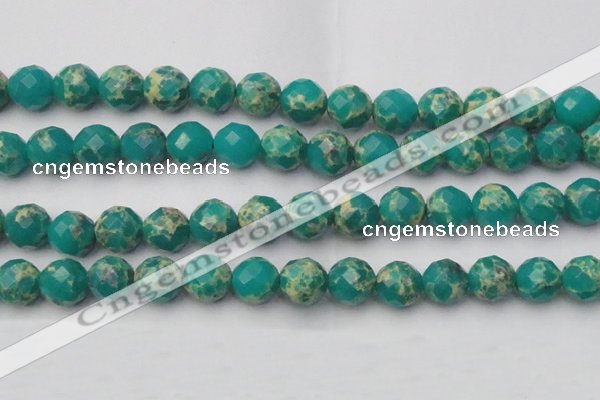 CDE2177 15.5 inches 20mm faceted round dyed sea sediment jasper beads