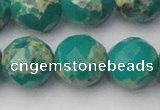 CDE2178 15.5 inches 22mm faceted round dyed sea sediment jasper beads