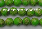 CDE2181 15.5 inches 8mm faceted round dyed sea sediment jasper beads