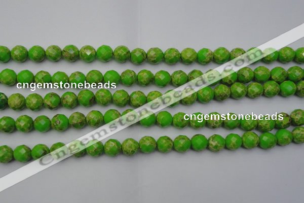 CDE2182 15.5 inches 10mm faceted round dyed sea sediment jasper beads