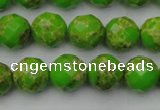 CDE2183 15.5 inches 12mm faceted round dyed sea sediment jasper beads