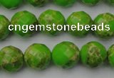 CDE2184 15.5 inches 14mm faceted round dyed sea sediment jasper beads