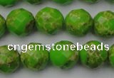 CDE2185 15.5 inches 16mm faceted round dyed sea sediment jasper beads