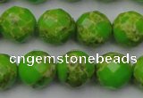 CDE2186 15.5 inches 18mm faceted round dyed sea sediment jasper beads