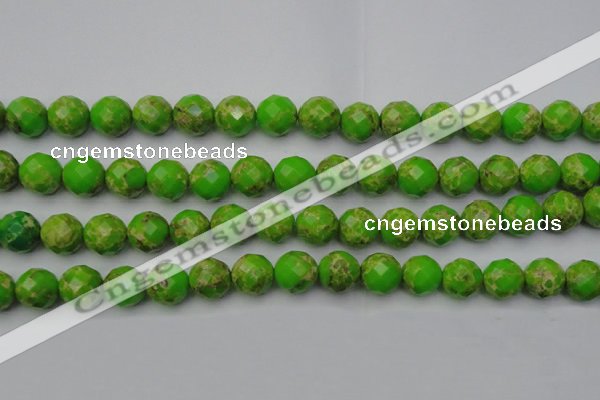 CDE2186 15.5 inches 18mm faceted round dyed sea sediment jasper beads