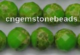CDE2187 15.5 inches 20mm faceted round dyed sea sediment jasper beads