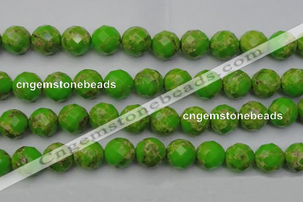 CDE2189 15.5 inches 24mm faceted round dyed sea sediment jasper beads