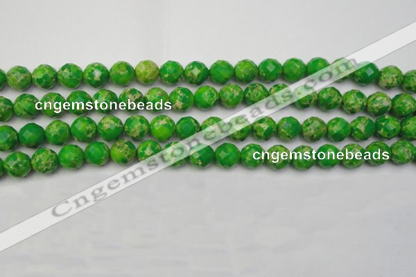 CDE2191 15.5 inches 8mm faceted round dyed sea sediment jasper beads