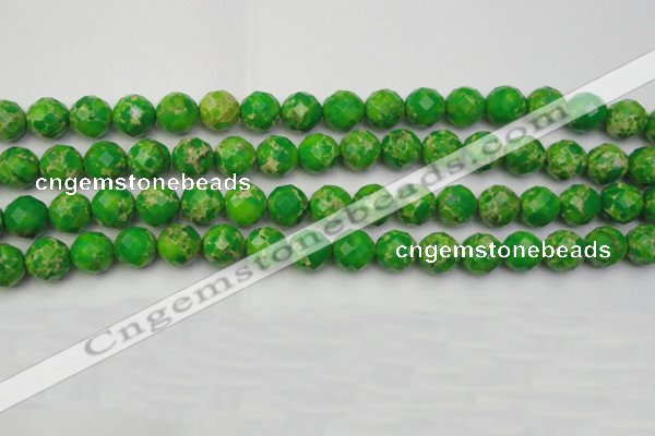 CDE2192 15.5 inches 10mm faceted round dyed sea sediment jasper beads