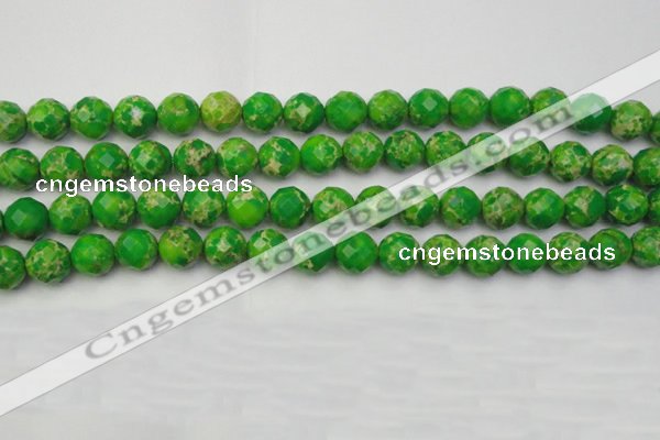 CDE2192 15.5 inches 10mm faceted round dyed sea sediment jasper beads