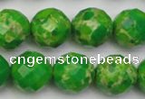 CDE2195 15.5 inches 16mm faceted round dyed sea sediment jasper beads