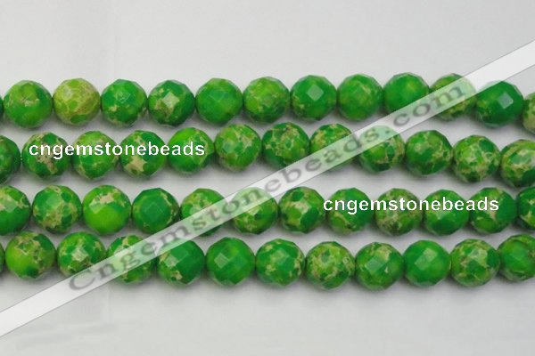 CDE2198 15.5 inches 22mm faceted round dyed sea sediment jasper beads