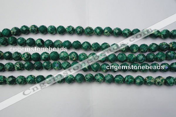 CDE2200 15.5 inches 6mm faceted round dyed sea sediment jasper beads