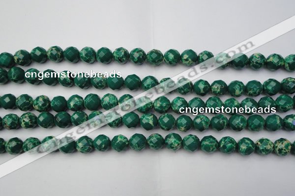 CDE2201 15.5 inches 8mm faceted round dyed sea sediment jasper beads