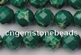 CDE2202 15.5 inches 10mm faceted round dyed sea sediment jasper beads