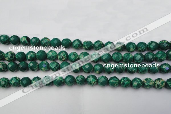 CDE2202 15.5 inches 10mm faceted round dyed sea sediment jasper beads