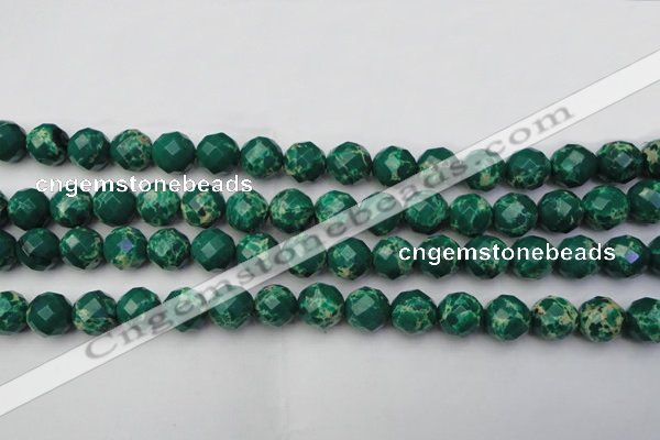 CDE2203 15.5 inches 12mm faceted round dyed sea sediment jasper beads
