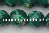 CDE2208 15.5 inches 22mm faceted round dyed sea sediment jasper beads