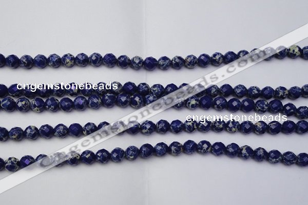 CDE2210 15.5 inches 6mm faceted round dyed sea sediment jasper beads