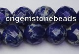 CDE2216 15.5 inches 18mm faceted round dyed sea sediment jasper beads