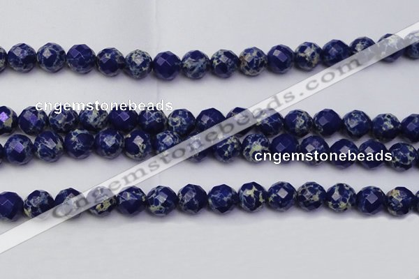 CDE2216 15.5 inches 18mm faceted round dyed sea sediment jasper beads