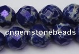 CDE2217 15.5 inches 20mm faceted round dyed sea sediment jasper beads