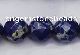 CDE2219 15.5 inches 24mm faceted round dyed sea sediment jasper beads