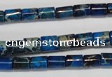 CDE227 15.5 inches 6*8mm tube dyed sea sediment jasper beads