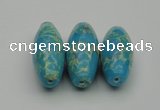 CDE2301 16*38mm rice sea sediment jasper beads wholesale