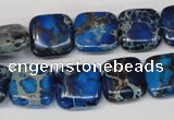 CDE238 15.5 inches 14*14mm square dyed sea sediment jasper beads