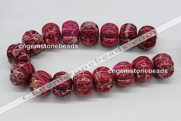 CDE25 15.5 inches 26*35mm pumpkin dyed sea sediment jasper beads