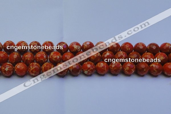 CDE2500 15.5 inches 14mm faceted round dyed sea sediment jasper beads