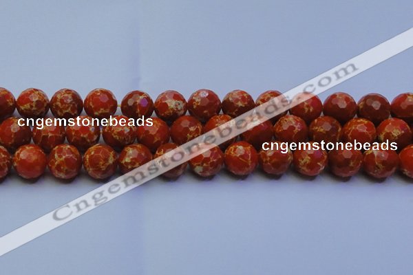 CDE2501 15.5 inches 16mm faceted round dyed sea sediment jasper beads